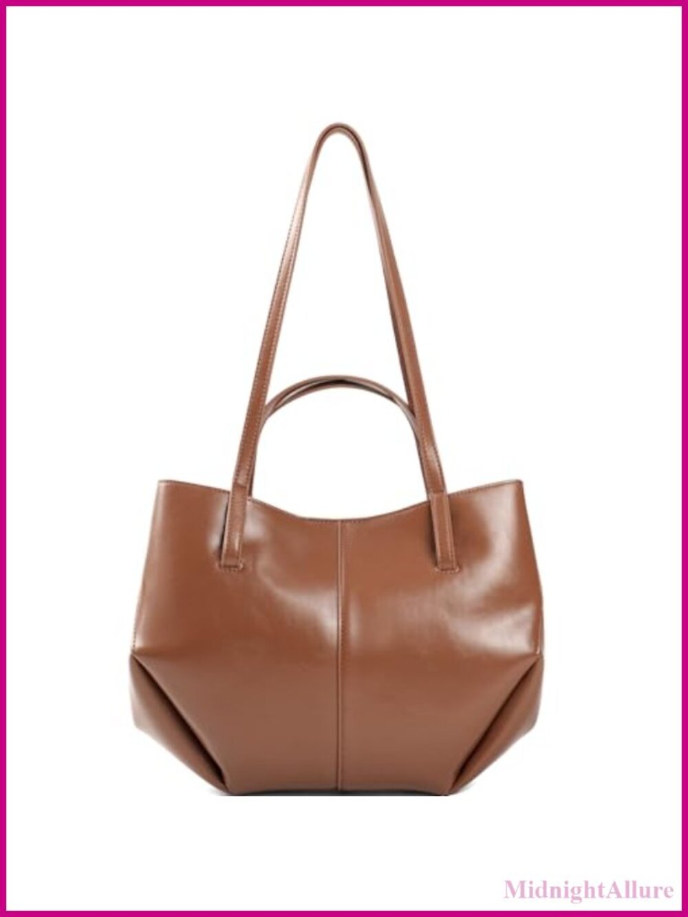 Vegan Leather Tote Bag Hobo Shoulder Handbag Adjustable Strap Large